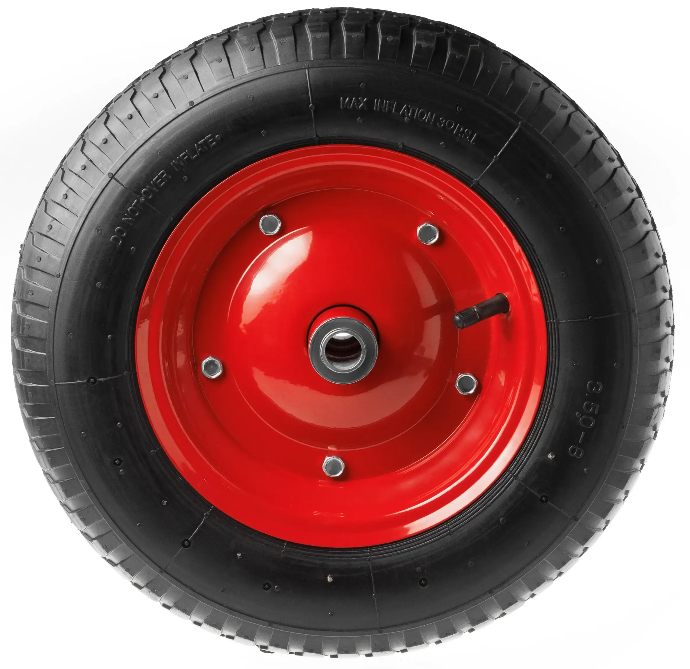 Пневматическое колесо, диаметр 360 мм,металлический обод, симметричная ступица, шариковый подшипник, отвестие под ось 20мм - PR 2400